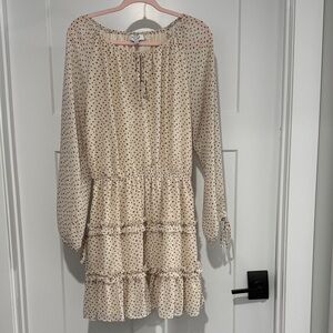 Gilli Cream Dress with Brown Dots